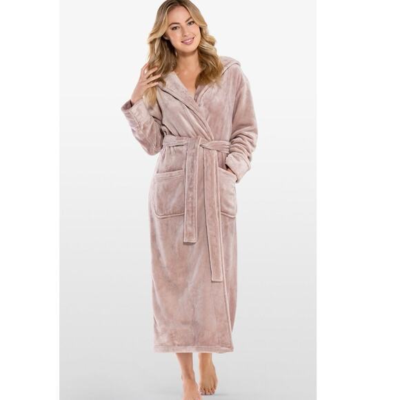 Alexander Del Rossa Fuzzy Hooded Robe - Picture 1 of 7